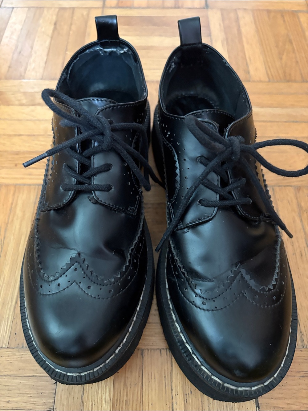 ASOS Chunky Platform Wingtip Brogues Oxfords Size 7 Flaws